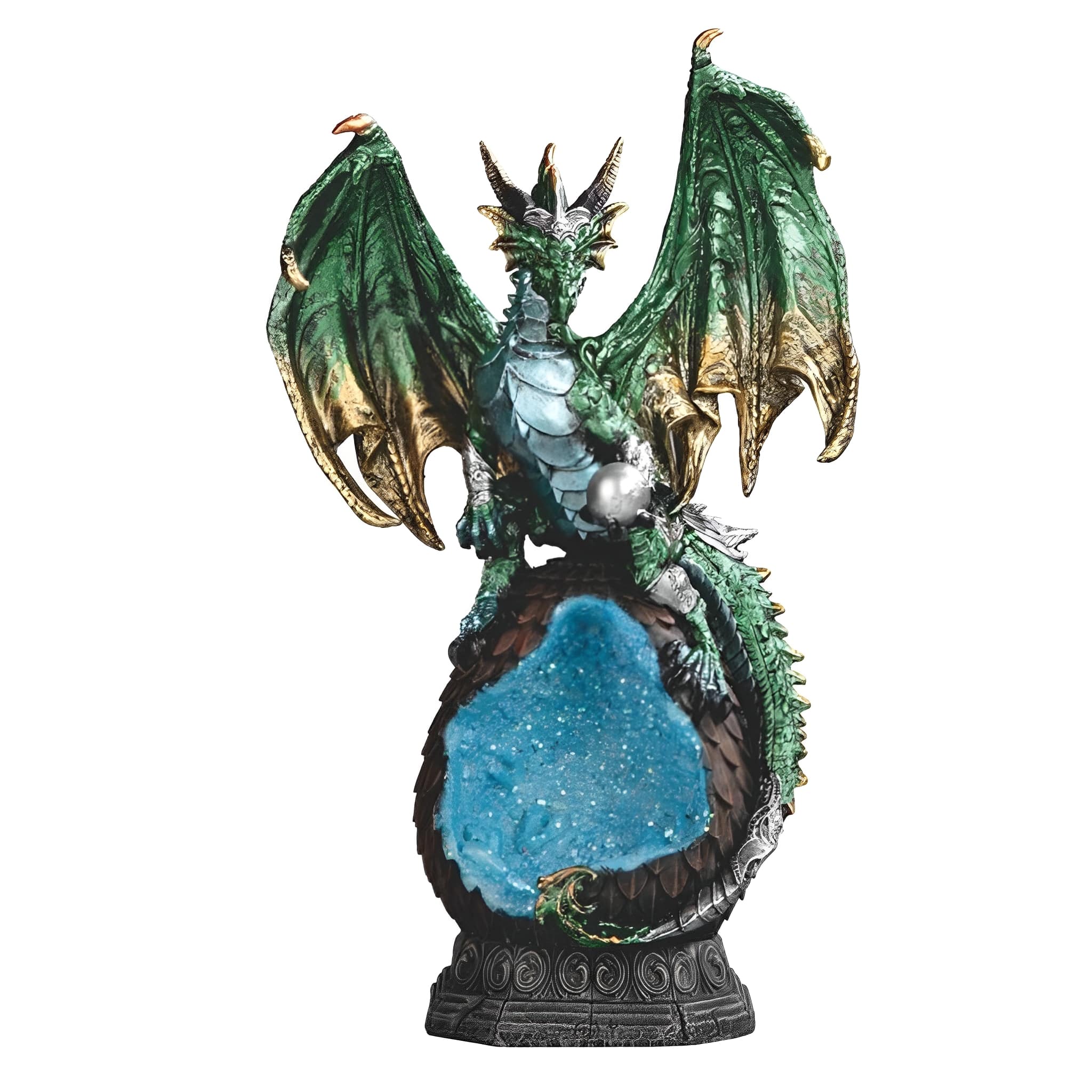 FC Design - 10"H Dragon on Geode Figurine Statue Computer Desk Tabletop Medieval Gaming Home Decor Gift - Multi-Color
