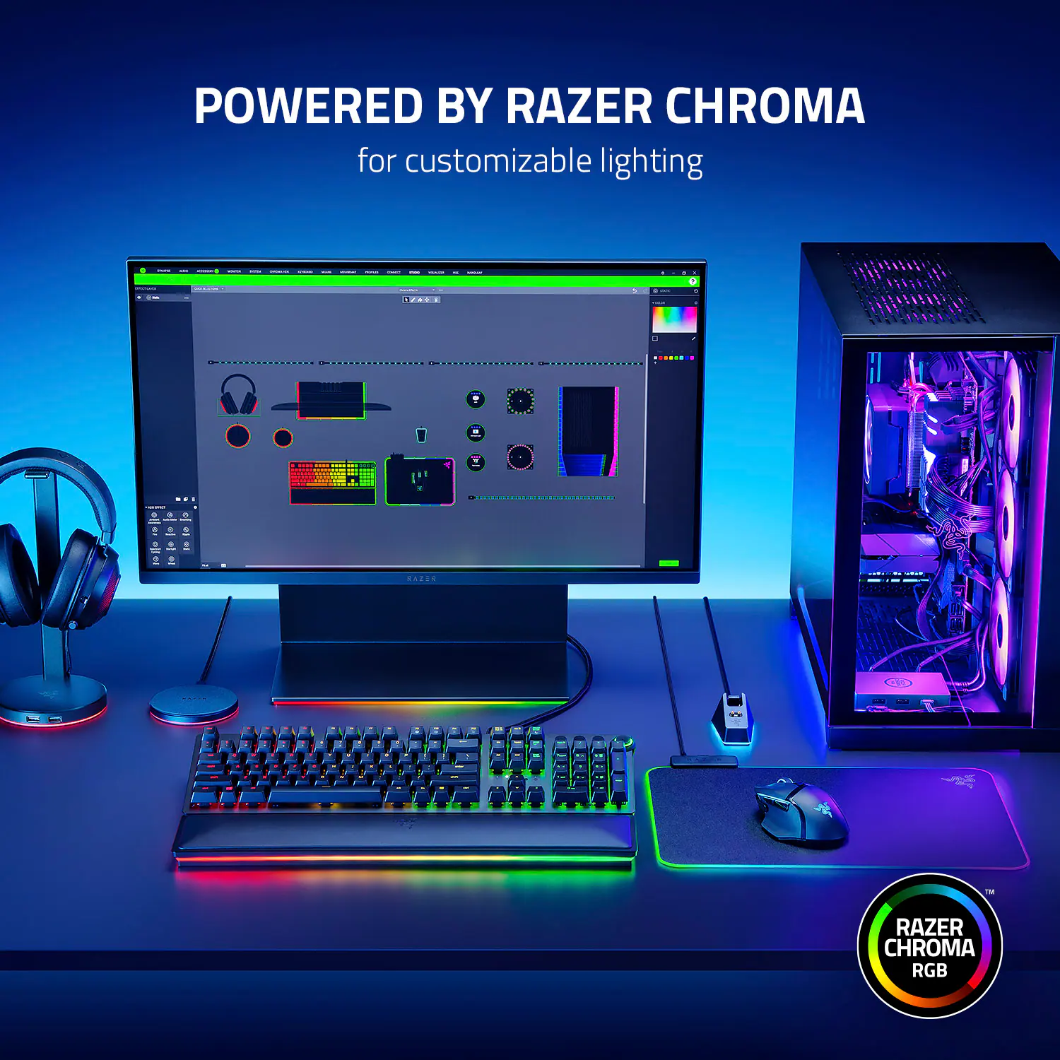 Powered by Razer Chroma for customizable lighting.