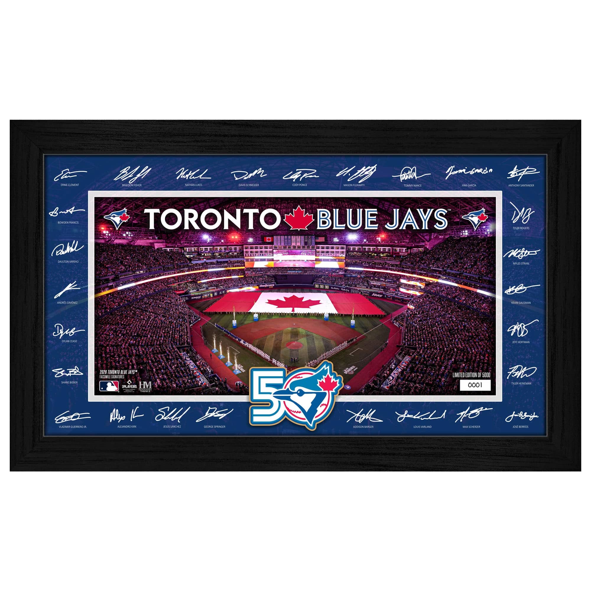 Highland Mint - Toronto Blue Jays 12" x 20" 2026 Signature Field Photograph - Facsimile Signatures - Multicolor