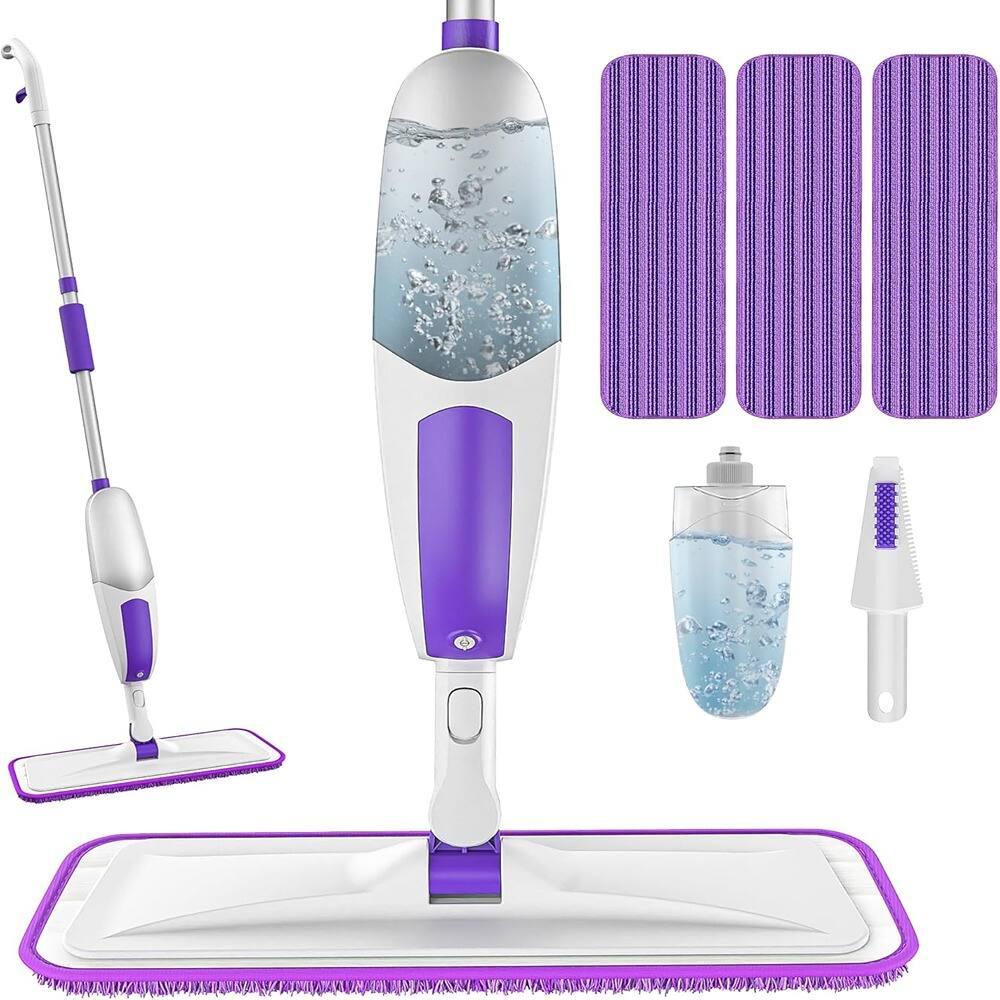 Front. Schertz - Microfiber Spray Mop with 3 Washable Pads, Dry/Wet, for All Floors.