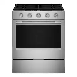 KitchenAid - 30 in. Wide 5 burners 5.0 cu. ft. Slide-in Gas Range with Convection Cooking Modes - Stainless Steel