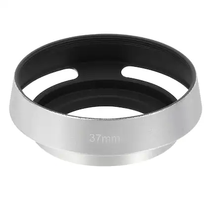 Front. Unique Bargains - 37mm Lens Hood, Universal Metal Hollow Curved Screw-in Vented Lens Hoods for Fujifilm for Pentax - Silver.