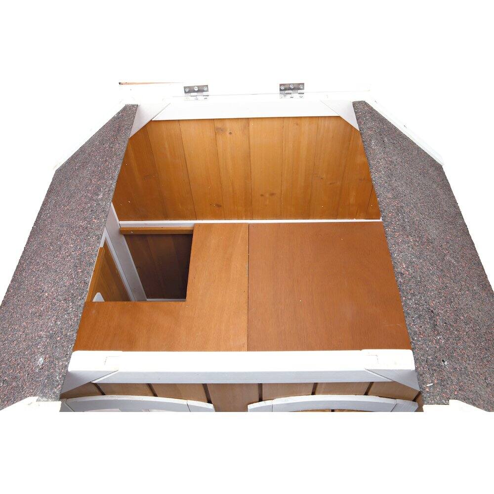 Alt View 2. TRIXIE - 2-Story Weatherproof Elevated Outdoor Cat Retreat with Balcony, Brown - Brown/White.