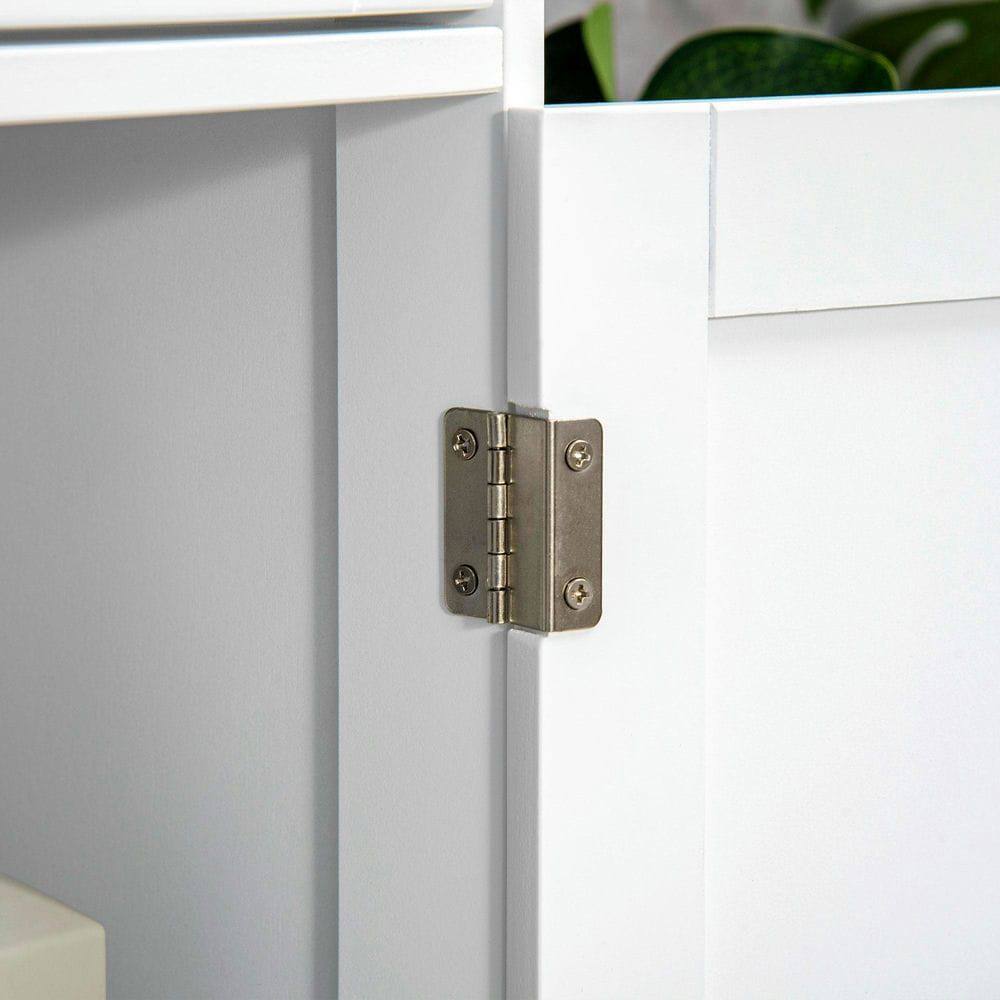 Left. Kadyn - Freestanding Bathroom Storage Cabinet, Floor Cabinet with 2 Drawers, Adjustable Shelf, White - White.