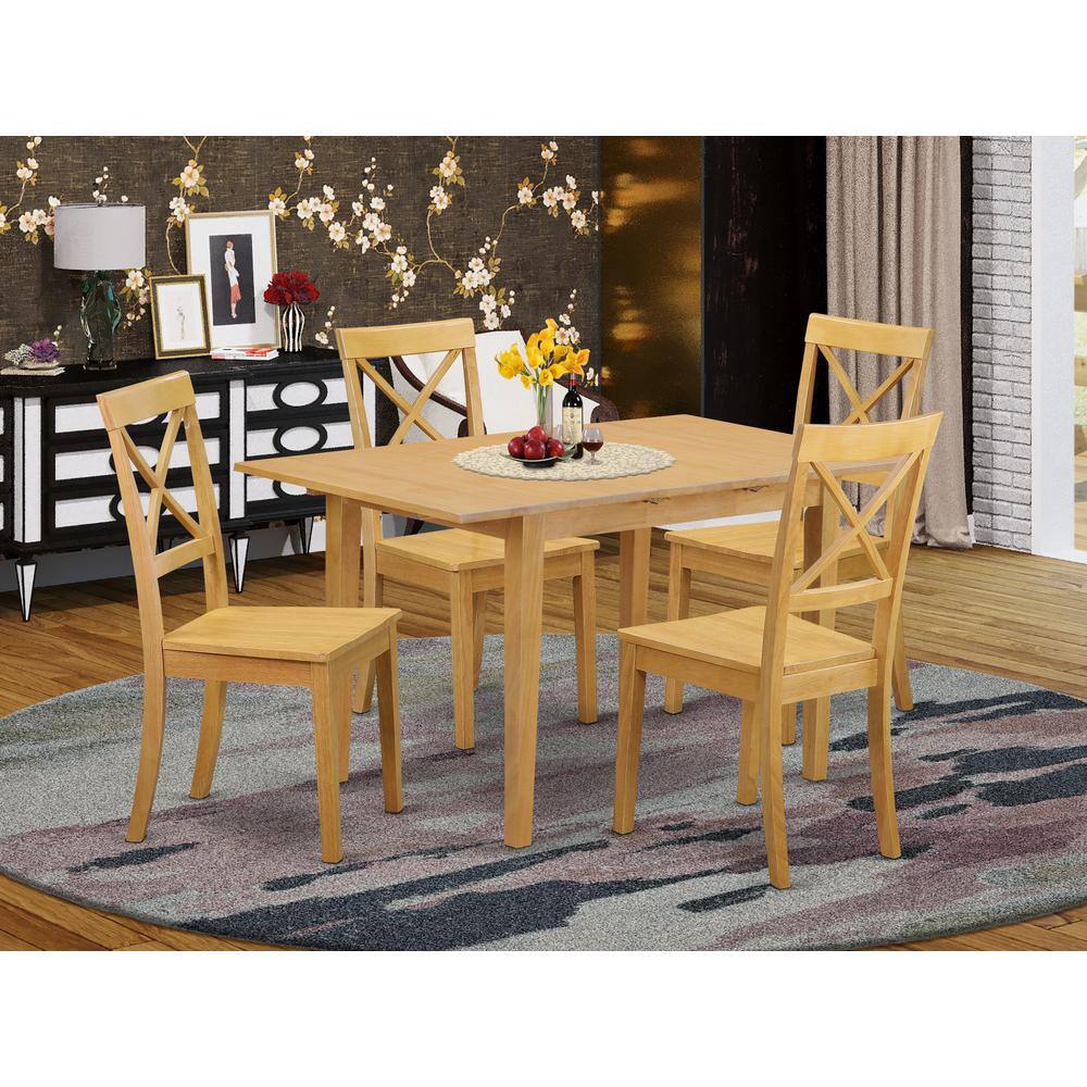 Left. East West Furniture - Dining Room Set Oak - Brown.