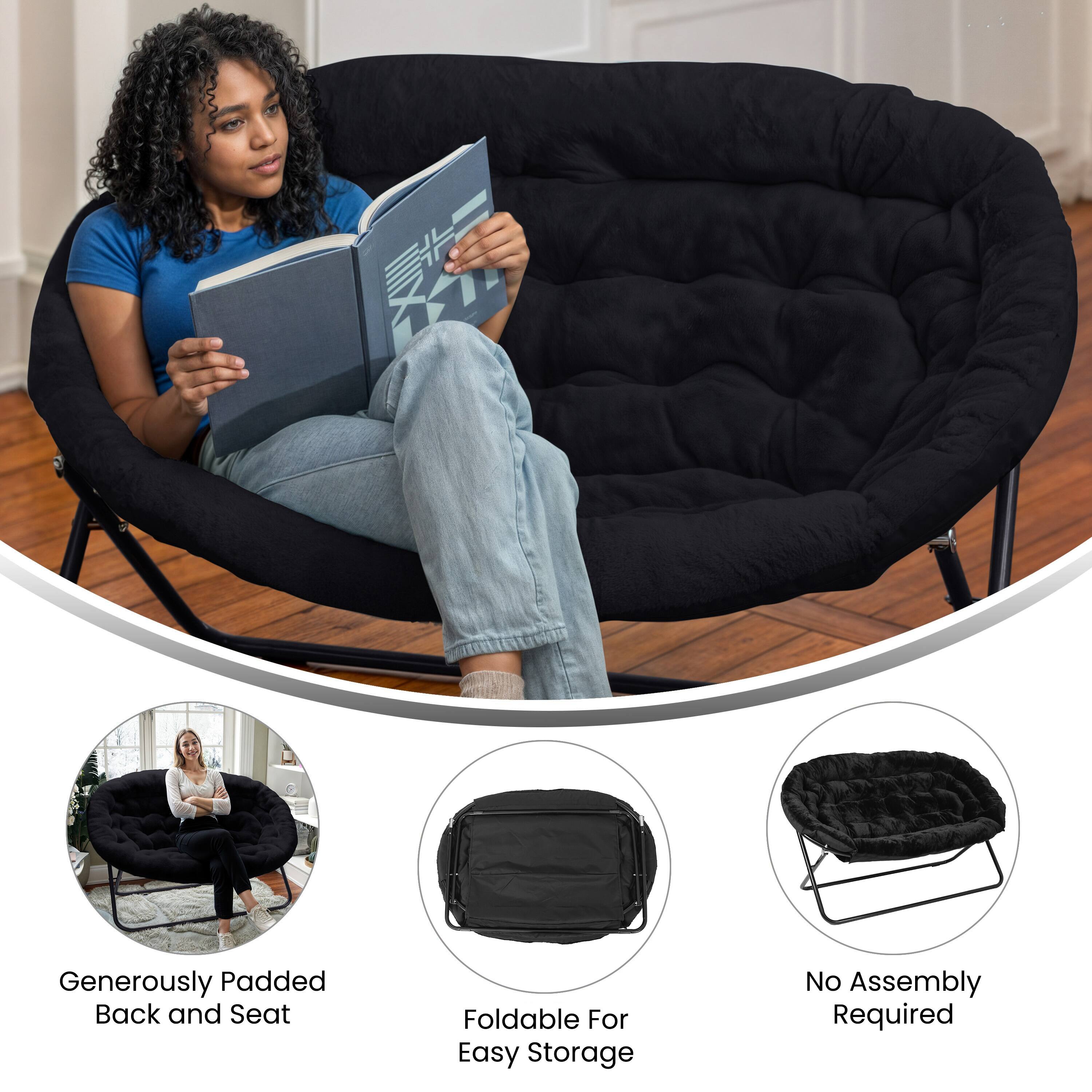 - Generously Padded Back and Seat
- Foldable For Easy Storage
- No Assembly Required