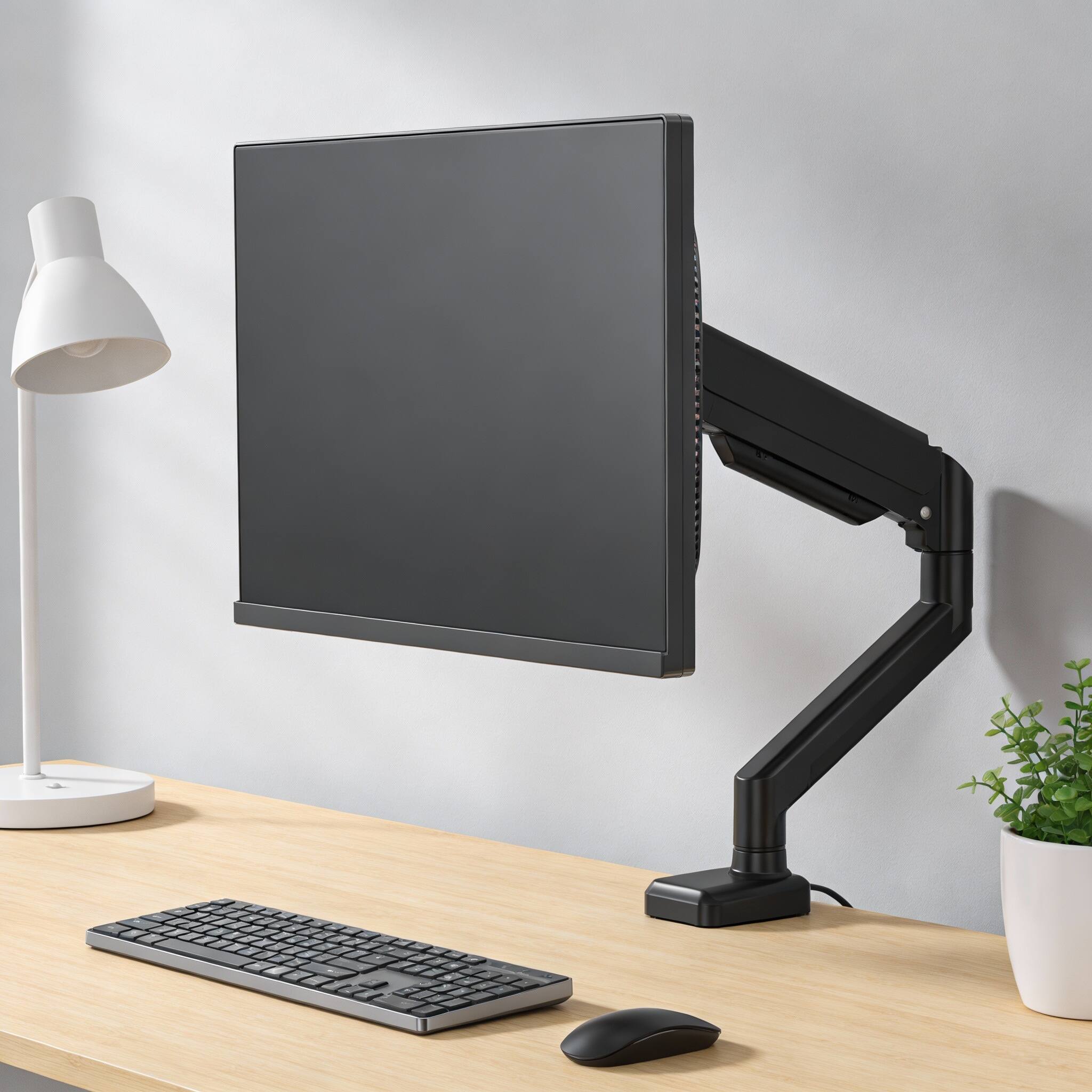 Alt View 1. Frangdom - Gas Spring Adjustable Computer Monitor Stand - Black XL-Standard Triple Arms 20x14 inch.