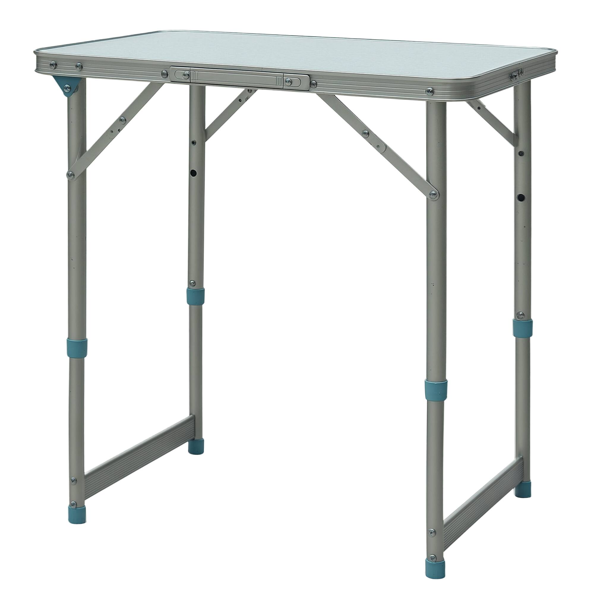 Front. Outsunny - Outsunny 23" Folding Camping Table with Height Adjustability, Lightweight Portable Table - Silver.