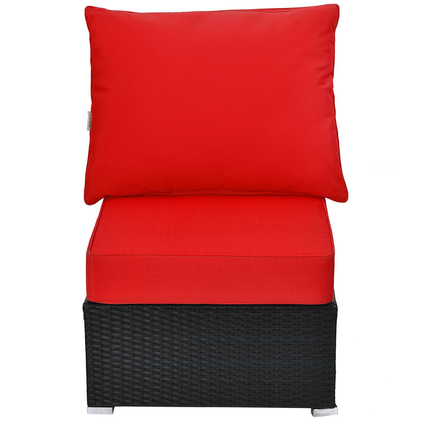 Alt View 8. Gymax - Gymax 2PCS Deep Seat Chair Cushion Pads Set Indoor/Outdoor w/ Rope Belts Red - Red.