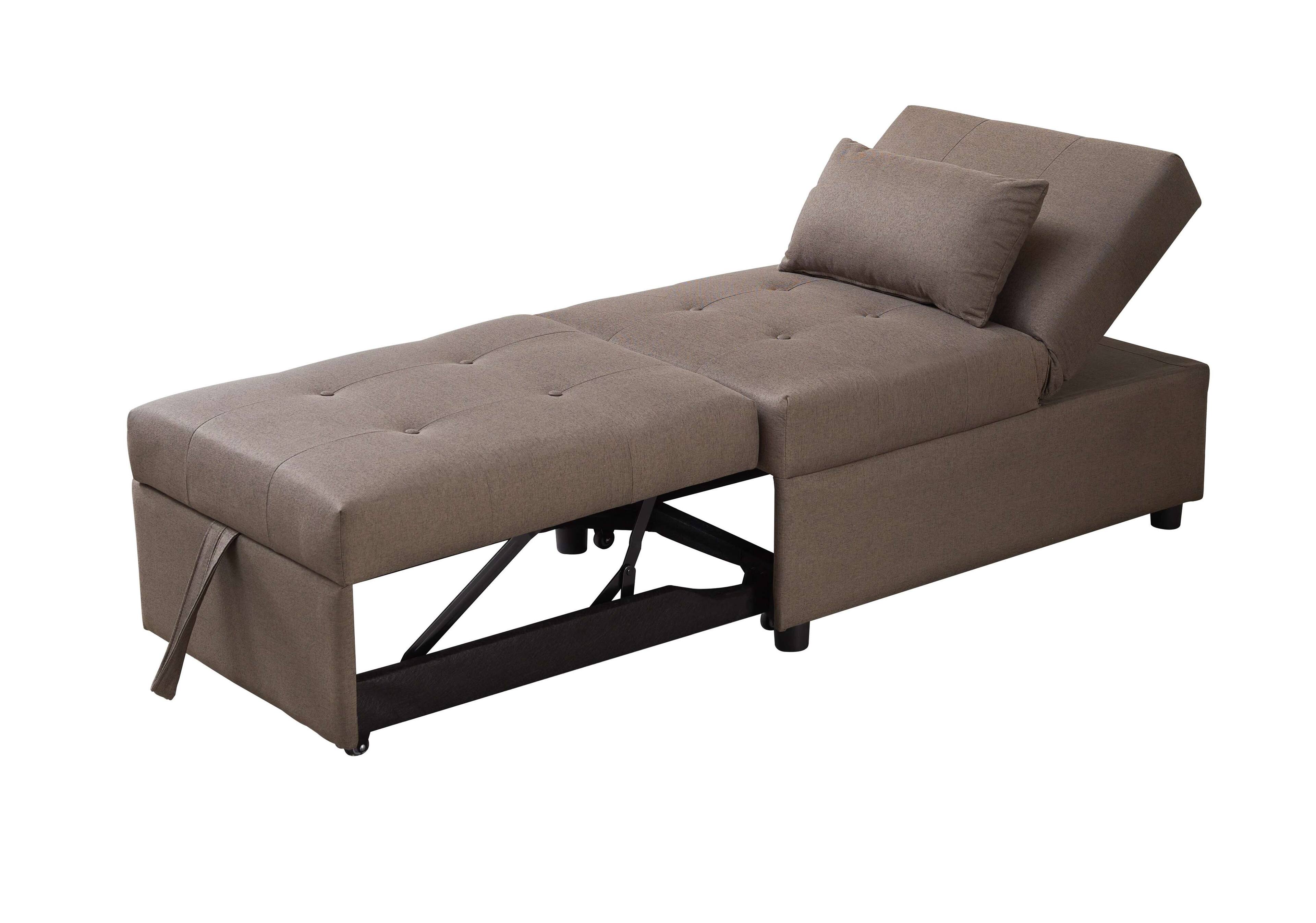 Angle. Kings Brand Furniture - Kings Brand Furniture Multi-Functional and Aesthetically Pleasing Ottoman Bed - Dark Gray fabric finish.