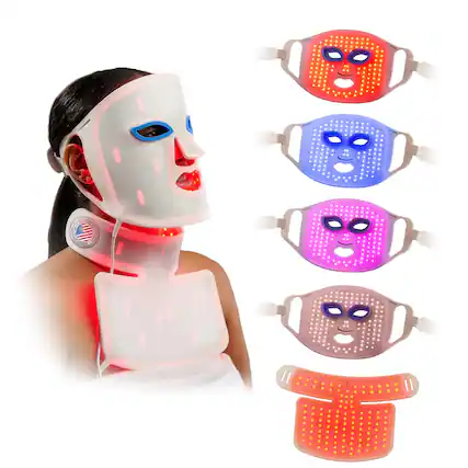 Front. LifePro - LifePro LED Light Therapy Mask Red Light Mask for Face and Neck At Home Skin Care - White.