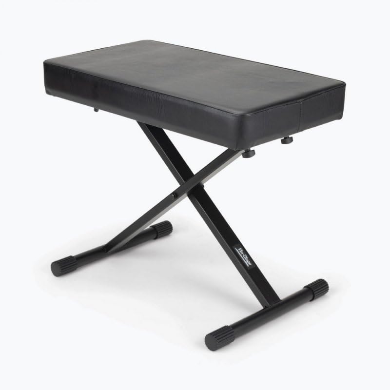 Alt View 6. On Stage Stands - OnStage 12.5" x 23.5" Deluxe X-Style Keyboard Bench, Black - Black.