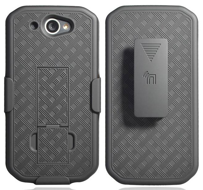 Alt View 2. Nakedcellphone - Case with Stand and Belt Clip Holster for CAT S48c - Black.