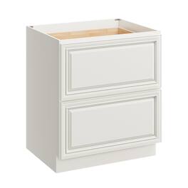 Boyel Living - 30 Inch 2 Drawer Kitchen Base Cabinet with Soft Close - Pearl White