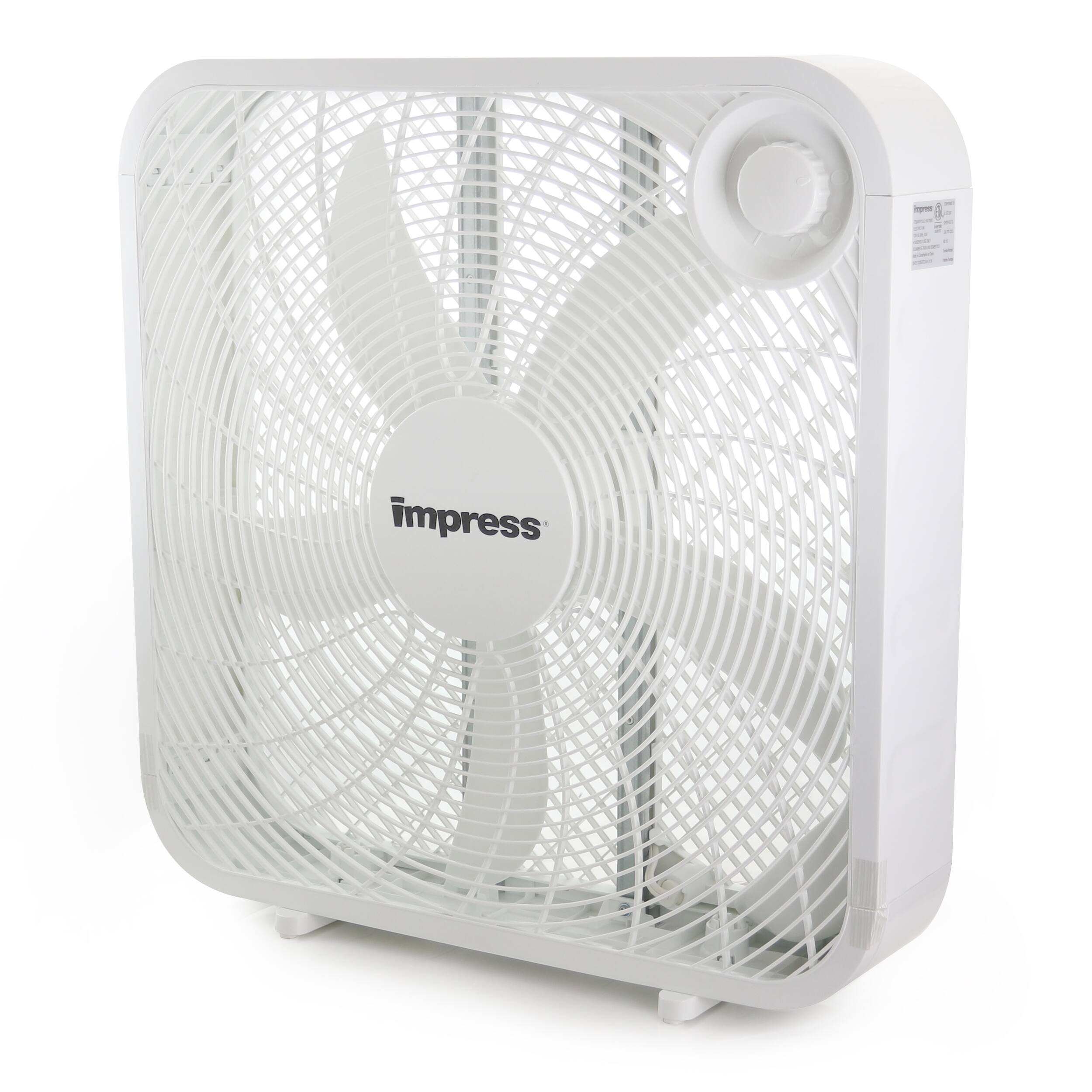 Front. Impress - Impress 20-Inch 3-Speed Box Fan in White - White.