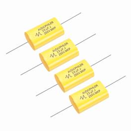 Unique Bargains - 4pcs 22uF High-Frequency Divider Capacitor, 250V Audio Speaker Crossover Non-Polarity Polypropylene MKP Film Capacitors - Yellow
