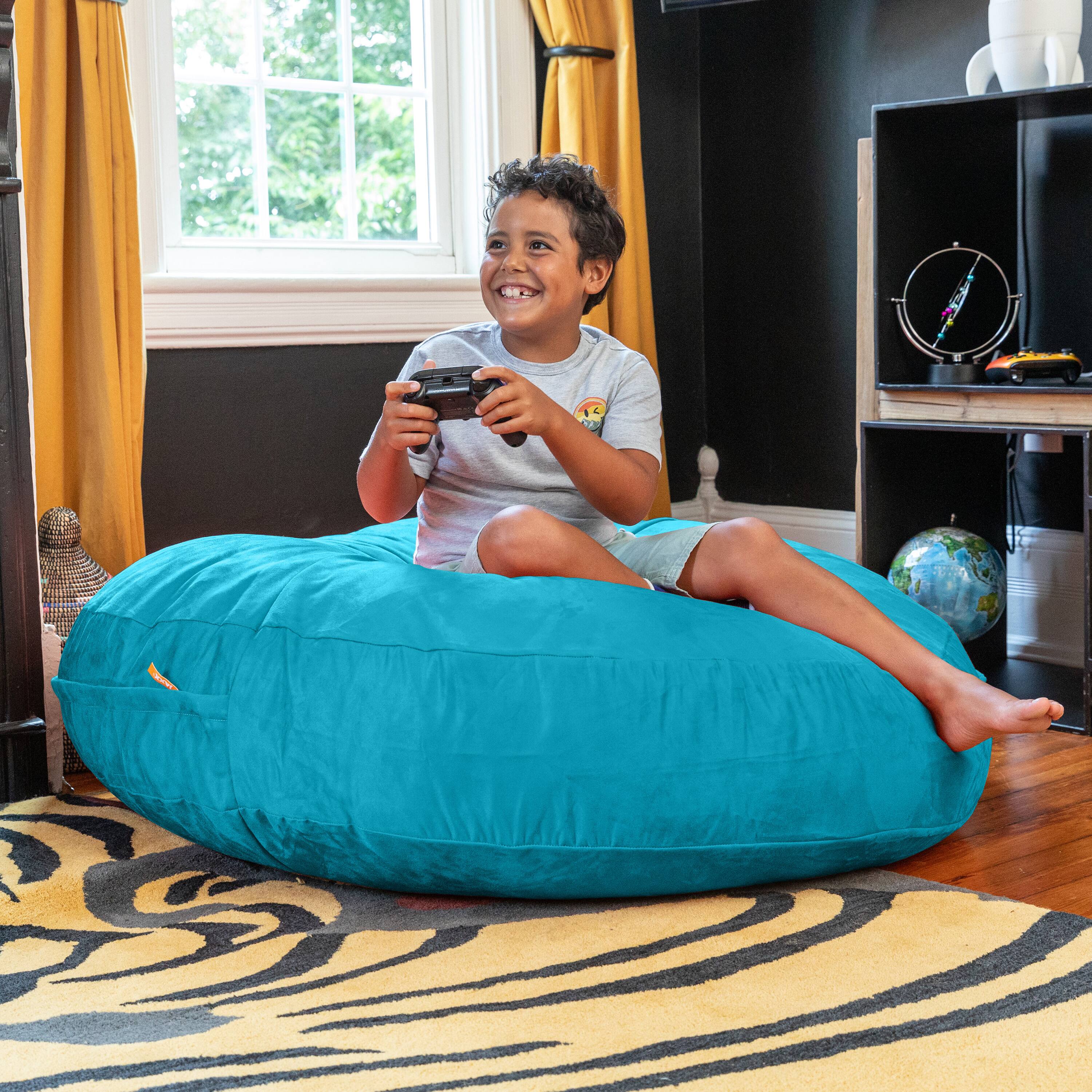 Alt View 2. Jaxx - Jaxx Cocoon 4 Foot Bean Bag Chair and Crash Pad, Aqua - Aqua.