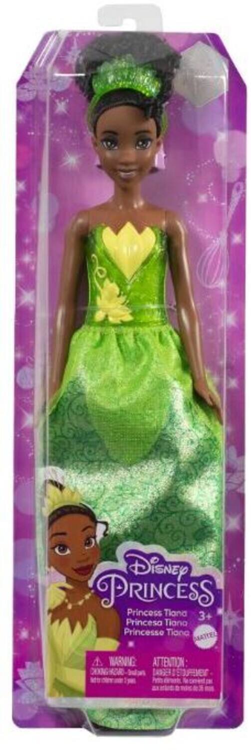 Disney PRINCESS  
Princess Tiana  
Princesa Tiana  
Princesse Tiana  
3+  
MATTEL  
WARNING  
ATTENTION:  
CHOKING HAZARD - Small parts. Not for children under 3 years.  
Peligro: Piezas pequeñas. No apto para menores de 3 años.