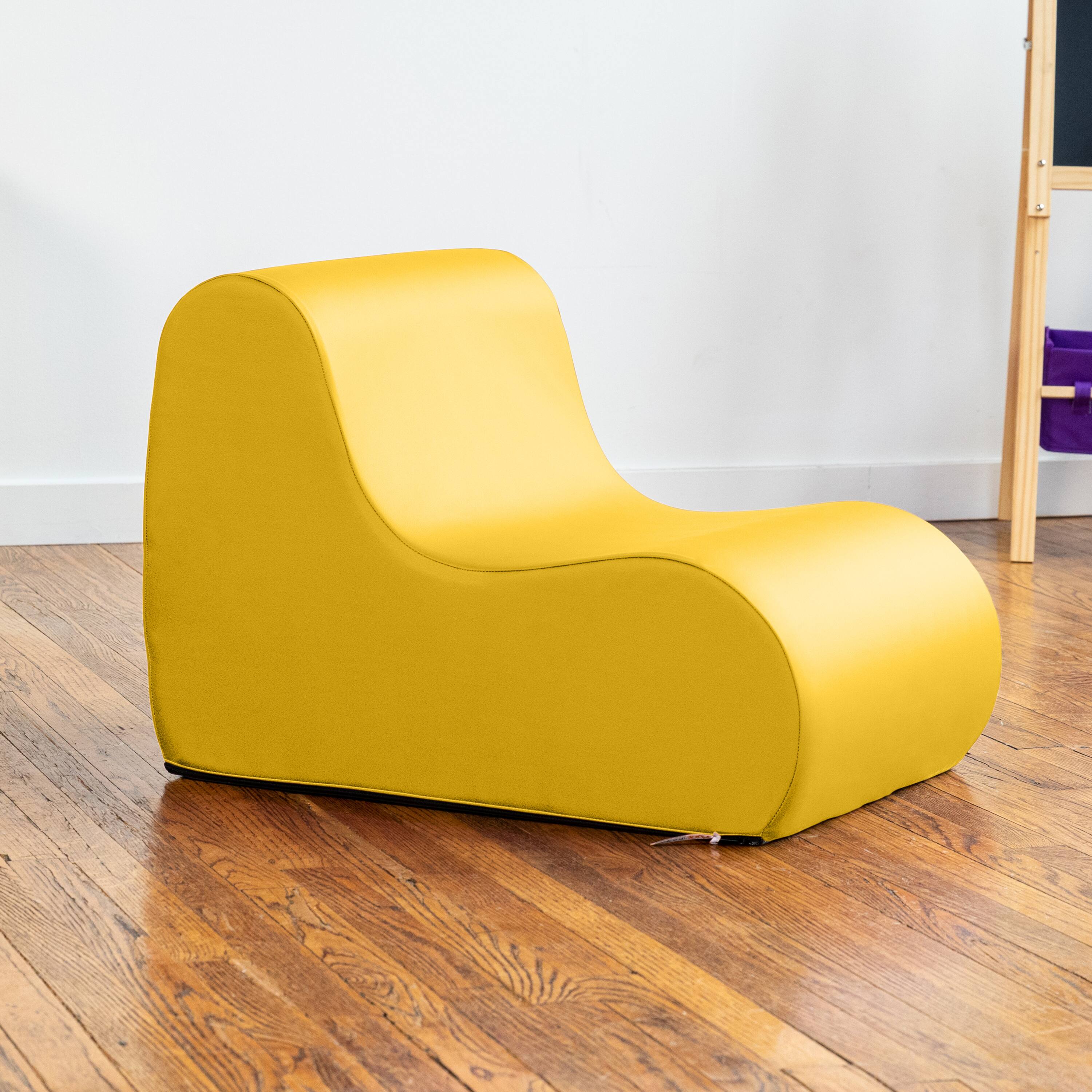 Alt View 1. Jaxx - Jaxx Midtown Small Classroom Soft Foam Chair - Premium Vinyl Cover, Yellow - Yellow.