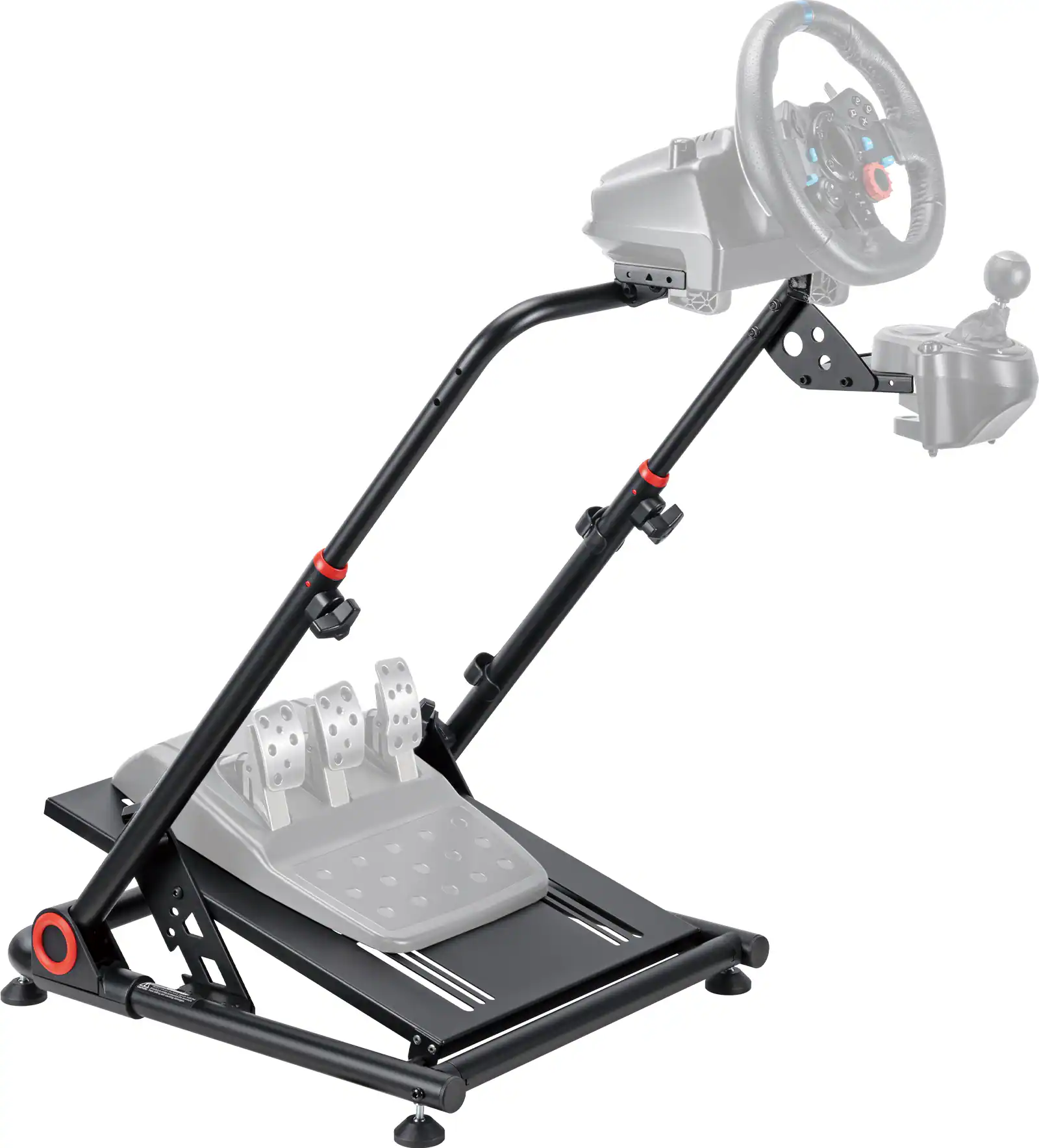 Front. ACGAM - Folding Racing Steering Wheel Stand, Gear Shifter Mount for Logitech G25 G27 G29 G920 G923/Thrustmaster T500RS TX F458 - Black.