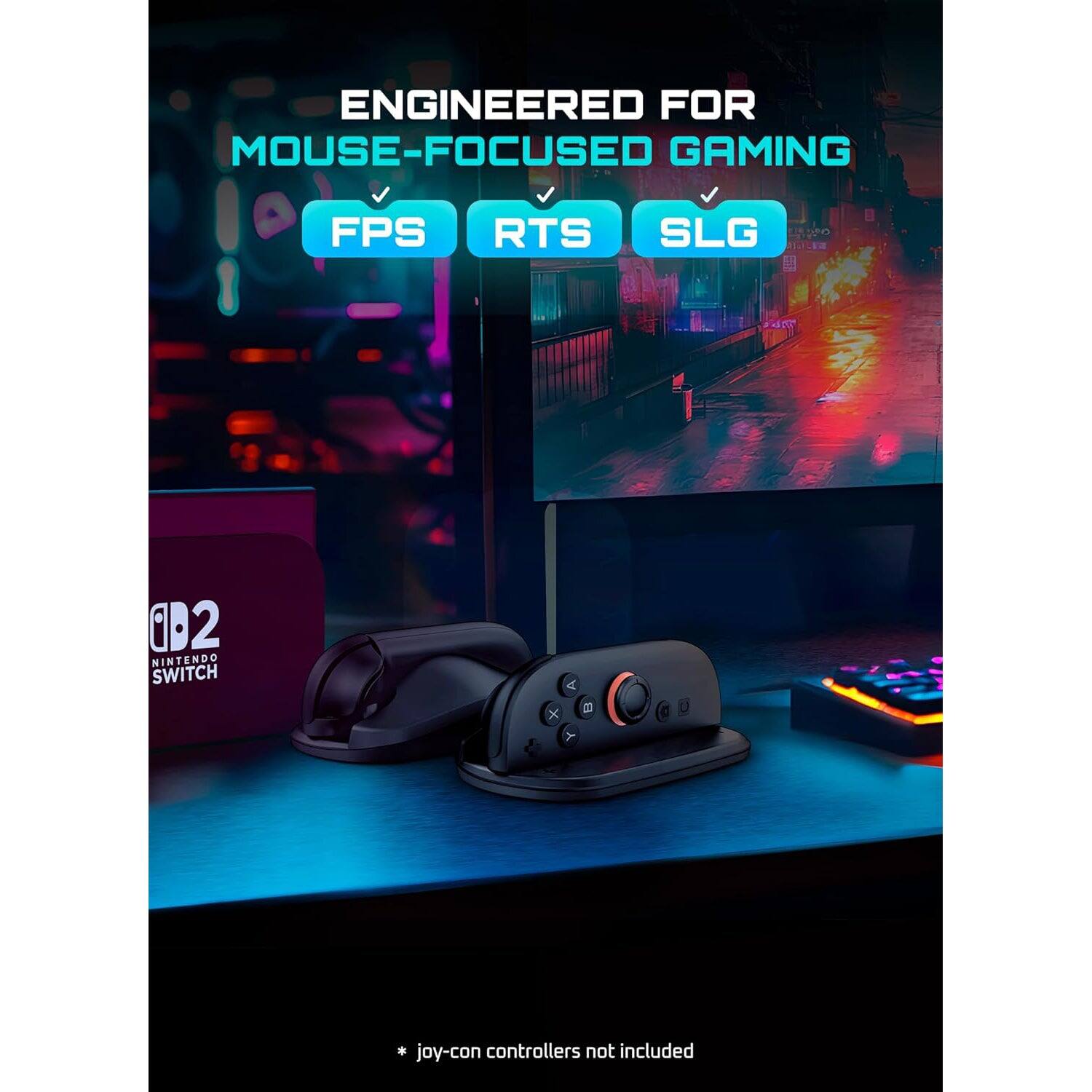 SUPCASE Nintendo Switch 2 Joy Con Mouse Grip – Black (2 Pack
