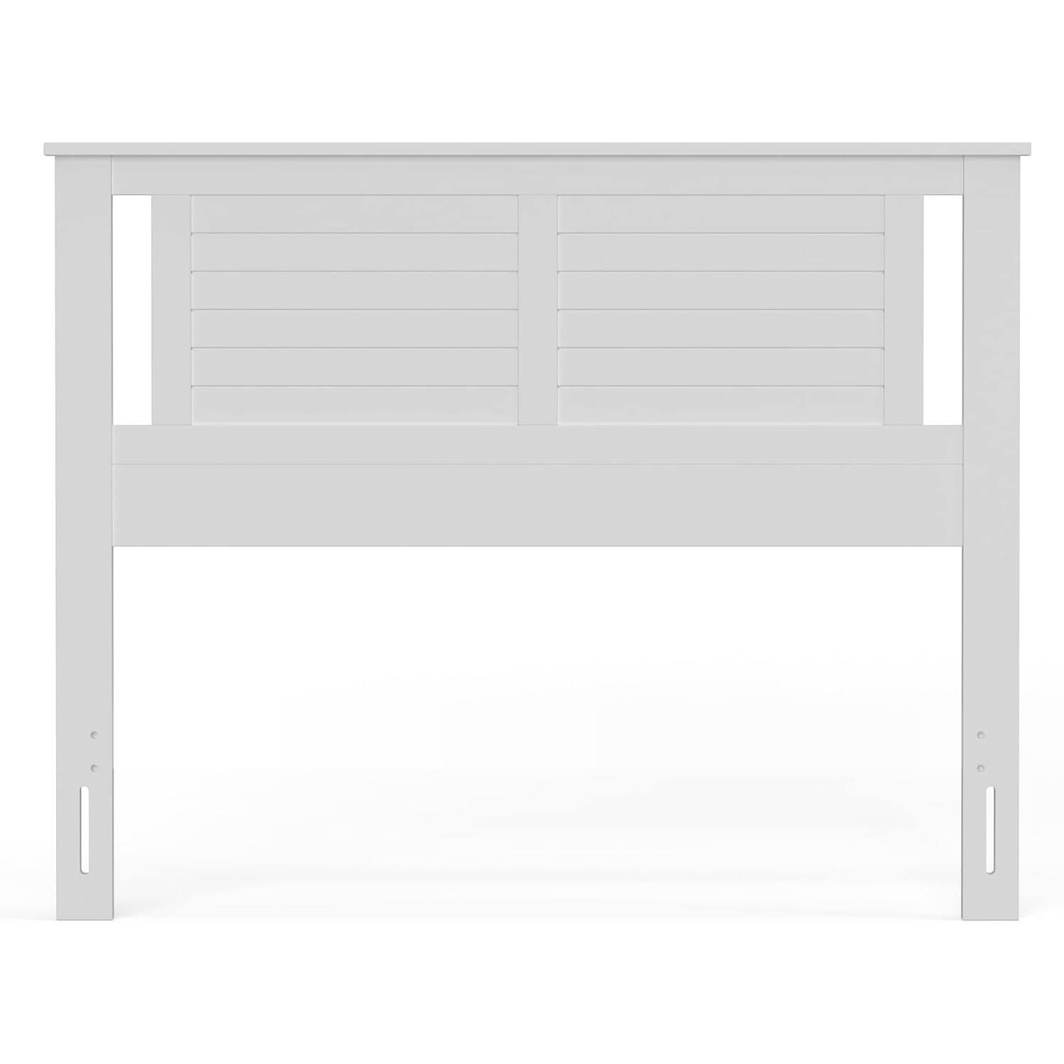 Left. Hivvago - Queen size Farmhouse Solid Wood Slatted Headboard in White Finish - White.