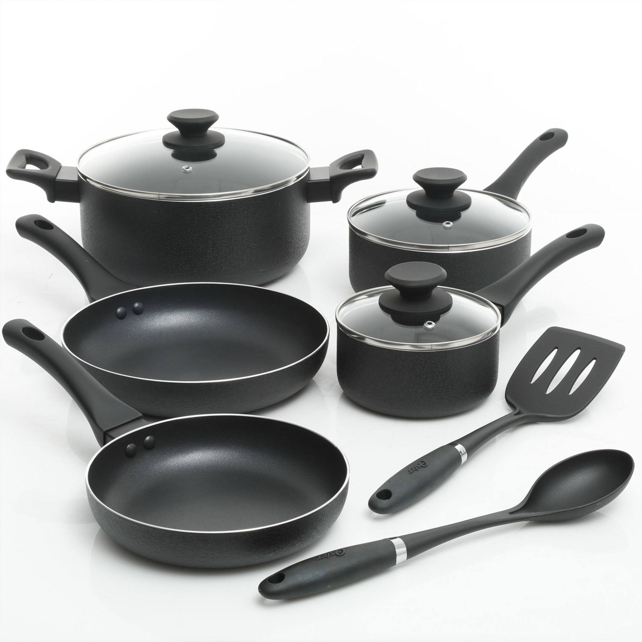 Alt View 5. Oster - Oster Ashford 10 Piece Aluminum Nonstick Cookware Set in Black - Black.