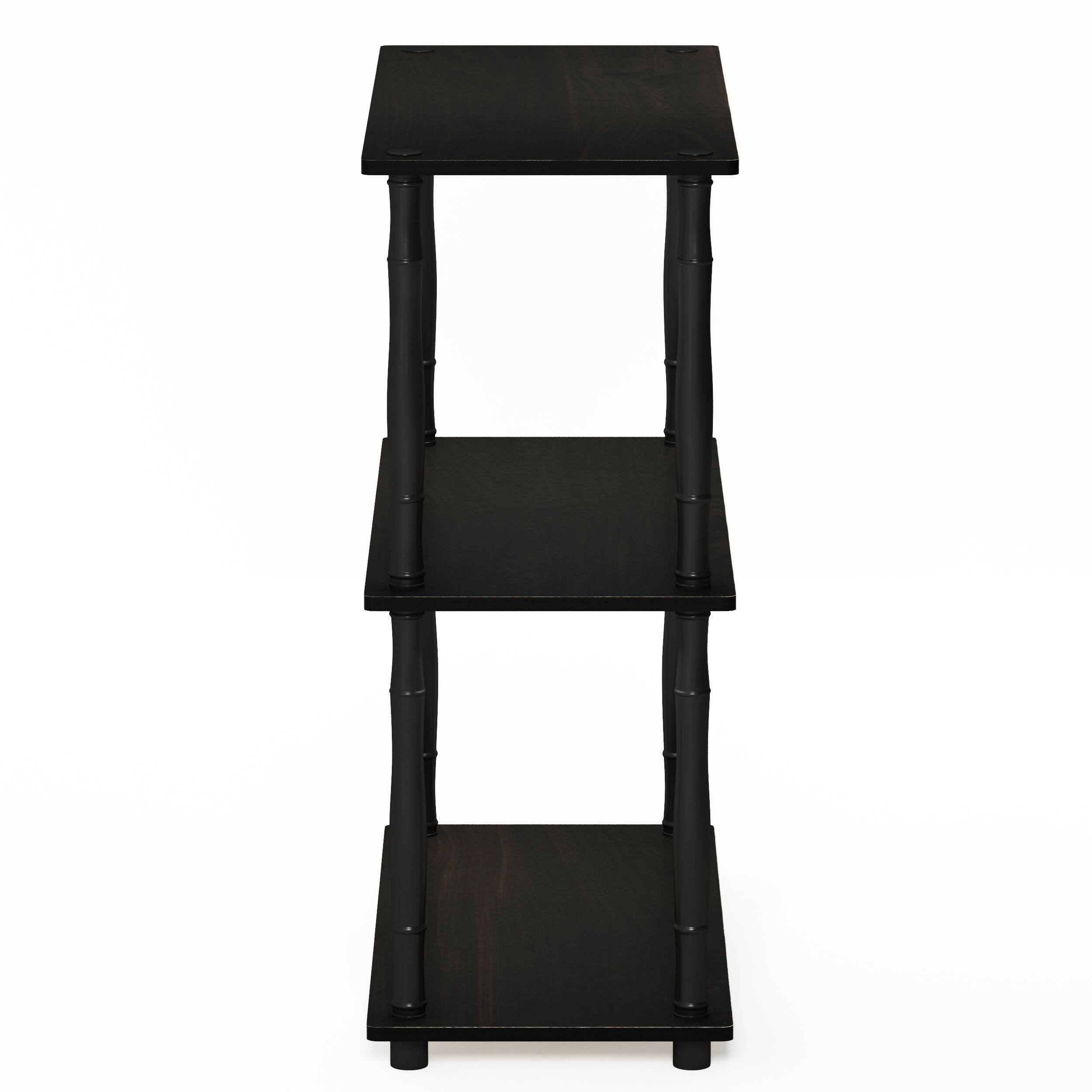 Alt View 3. Furinno - Turn-N-Tube 3-Tier Compact Multipurpose Shelf Display Rack with Classic Tube, Espresso/Black - Espresso/Black.