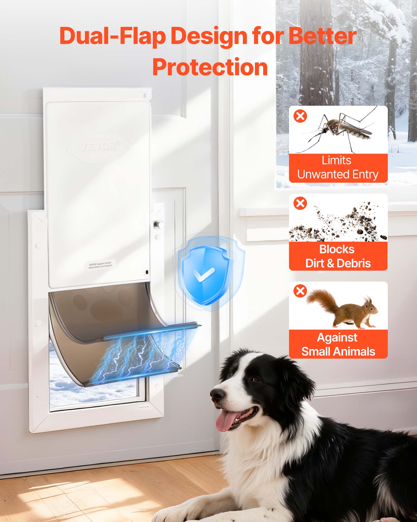 Dual-Flap Design for Better Protection  
- Limits Unwanted Entry  
- Blocks Dirt & Debris  
- Against Small Animals