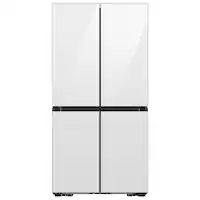 Samsung - Bespoke 22 cu. ft. Counter Depth 4-Door French Door Refrigerator with Zero Clearance Fit - White Glass - Front_Zoom