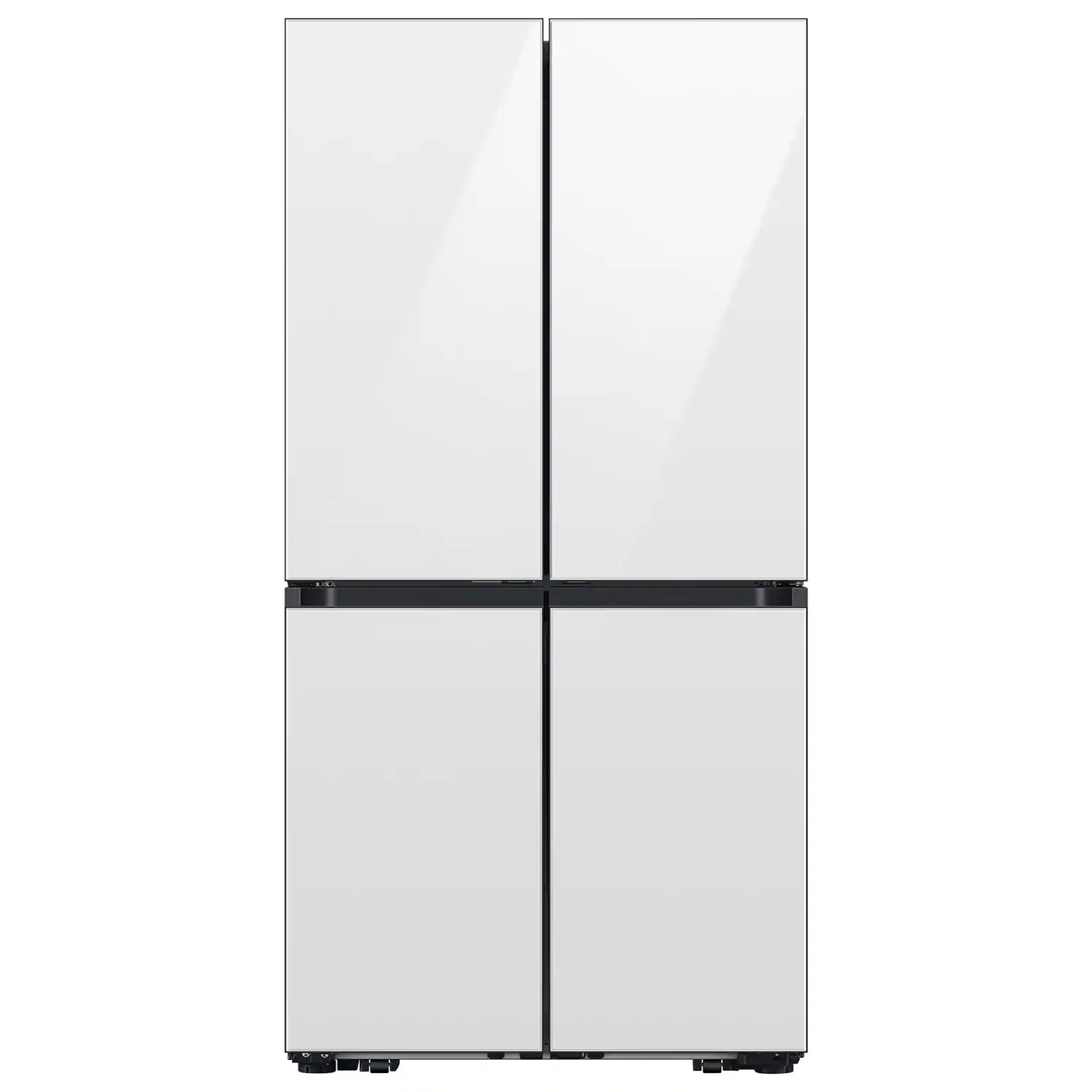 Samsung - Bespoke 22 cu. ft. Counter Depth 4-Door French Door Refrigerator with Zero Clearance Fit - White Glass