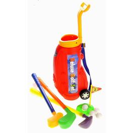 JuzToys - Kids Golf Set Toy with Golf Bag – 4 Golf Balls, 3 Golf Club, 1 Flag, and 1 Hole, Indoor and Outdoor Sports Toys for Kids - Multi