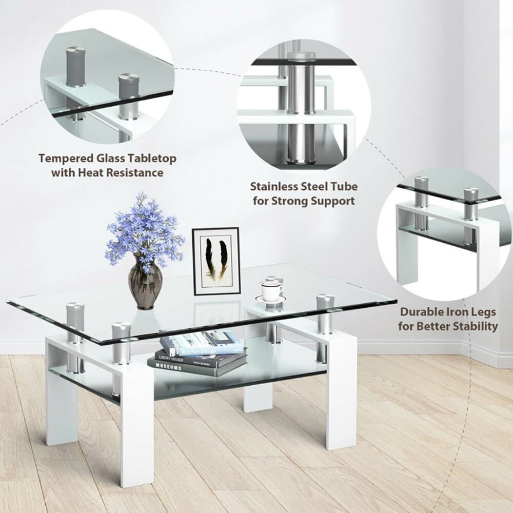 Tempered Glass Tabletop with Heat Resistance  
Stainless Steel Tube for Strong Support  
Durable Iron Legs for Better Stability