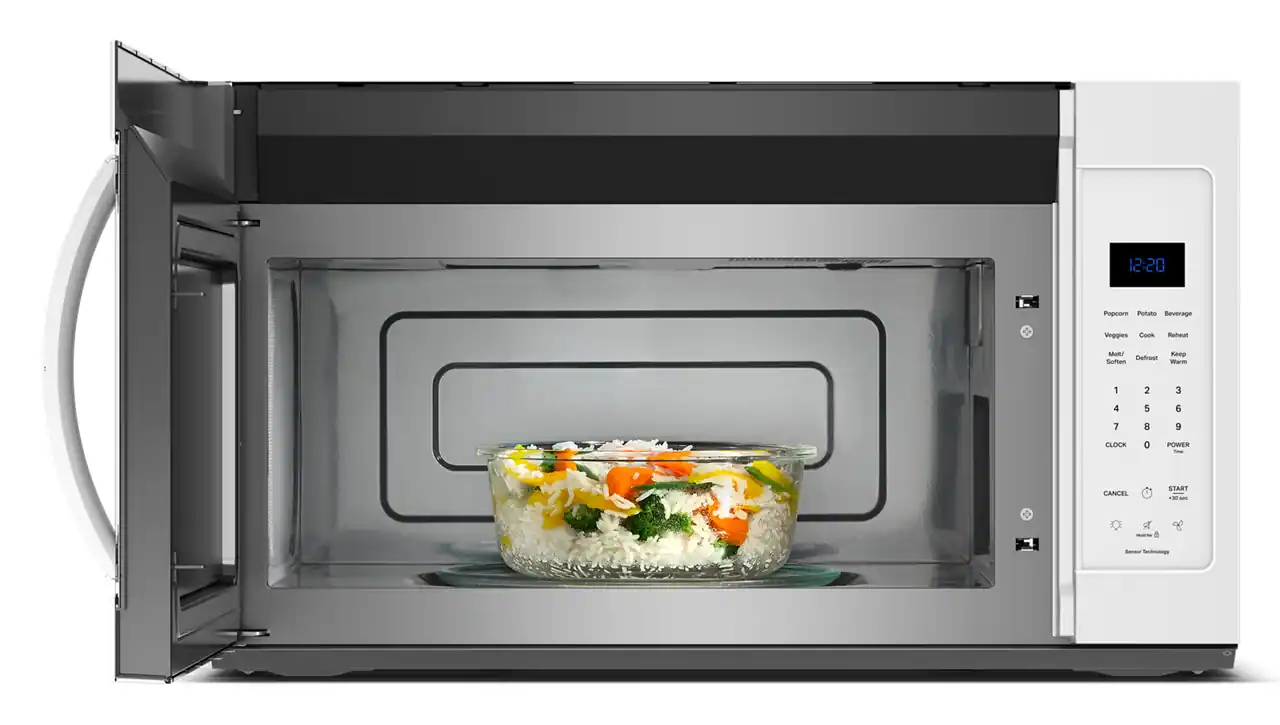 12:20  
Popcorn Potato Beverage Veggies  
Cook Reheat Defrost Sofften Reep Warm  
1 2 3 4 5 6 7 8 9  
CLOCK o POWER CANCEL START - e