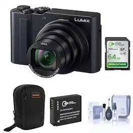 Bundle - Panasonic - LUMIX ZS300 4K Compact Digital Camera, Black