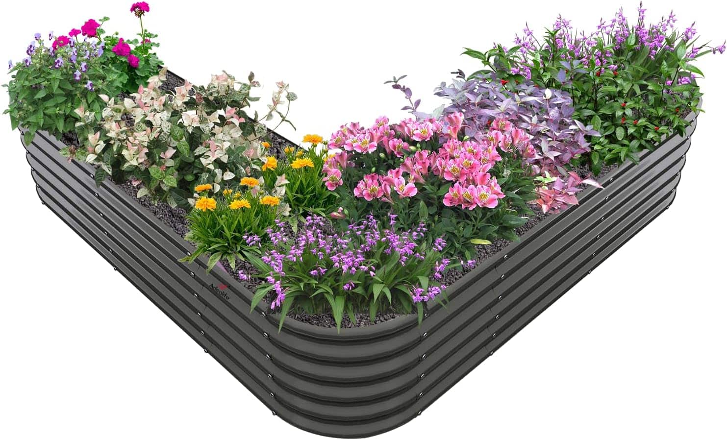 A Anleolife - Metal Freefom Heart-Shaped Raised Garden Bed Planter Box for Planting Vegetables (81 in. L x 81 in. W x 18 in. H) - Gray price history on PriceWatchPro