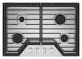 Whirlpool - 30 in. Wide 4 burners Built-In Gas Cooktop with EZ-2-Lift Hinged Cast-Iron Grates - Stainless Steel