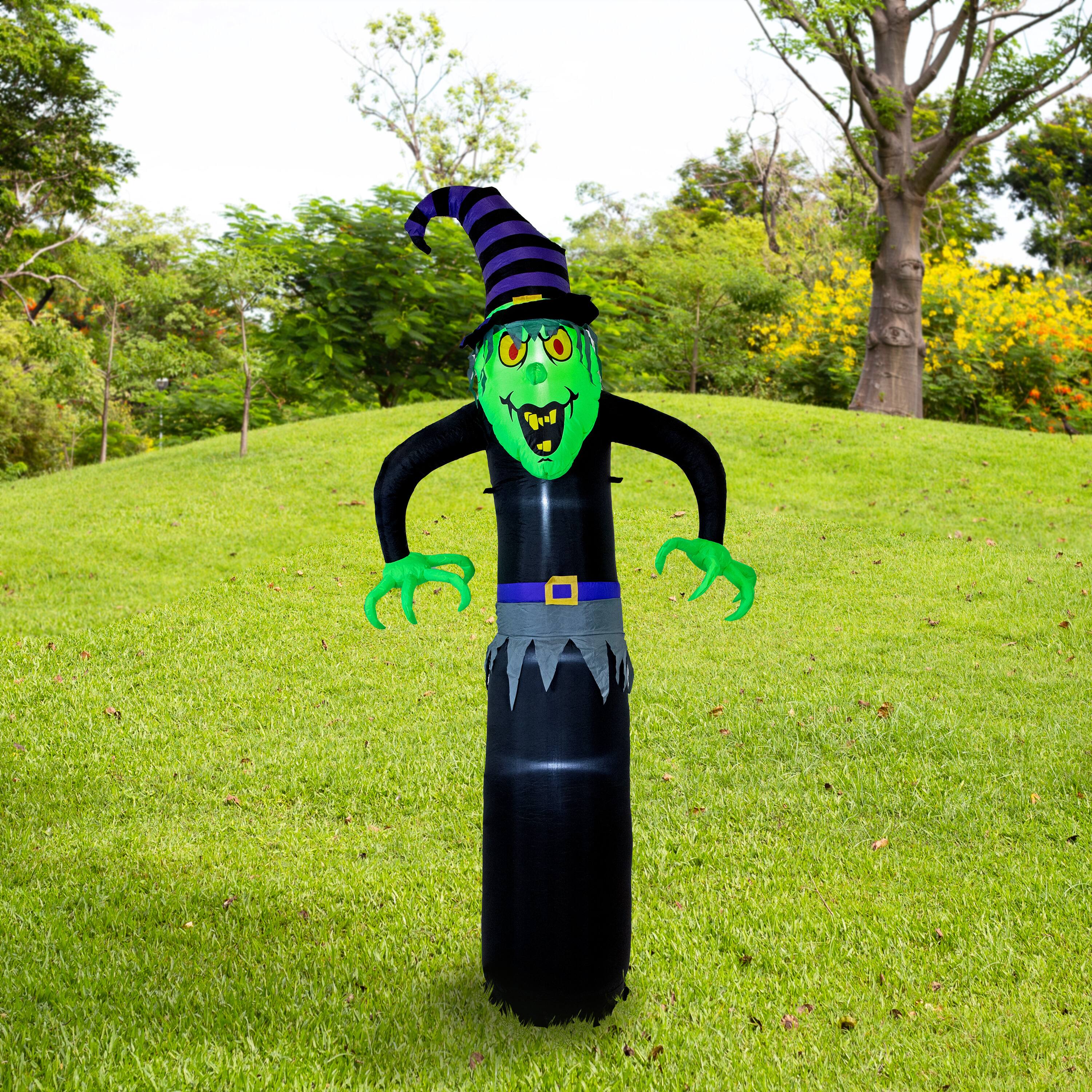 Alt View 5. Sunnydaze - Winifred the Wicked Witch Inflatable Halloween Decoration - 8 ft - Black.