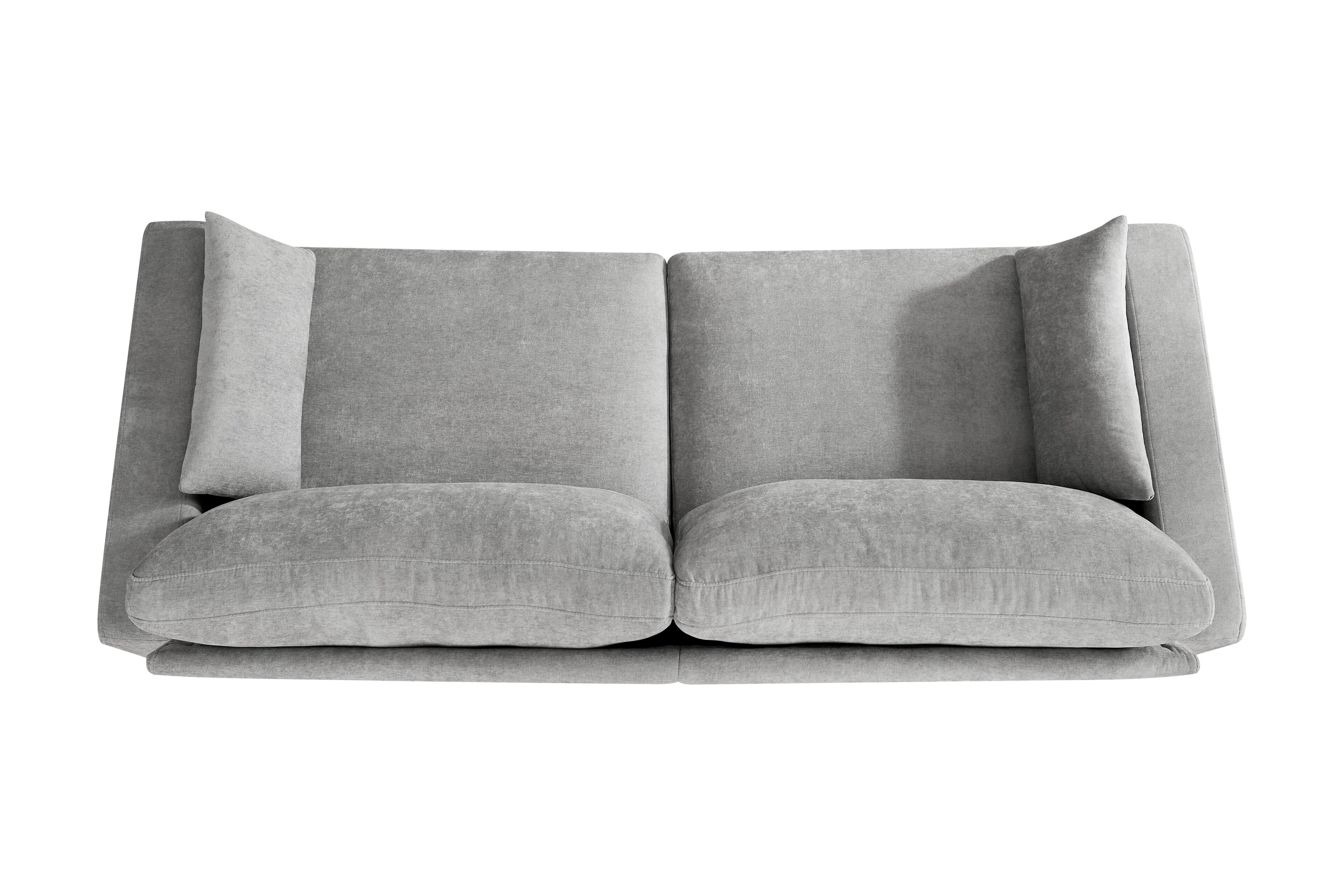 Alt View 2. Roomtec - Modern Loveseat Sofa for Living Room Removable Cover Spring Cushions Solid Wood Frame Wide Armrest for Small Space - Gray.