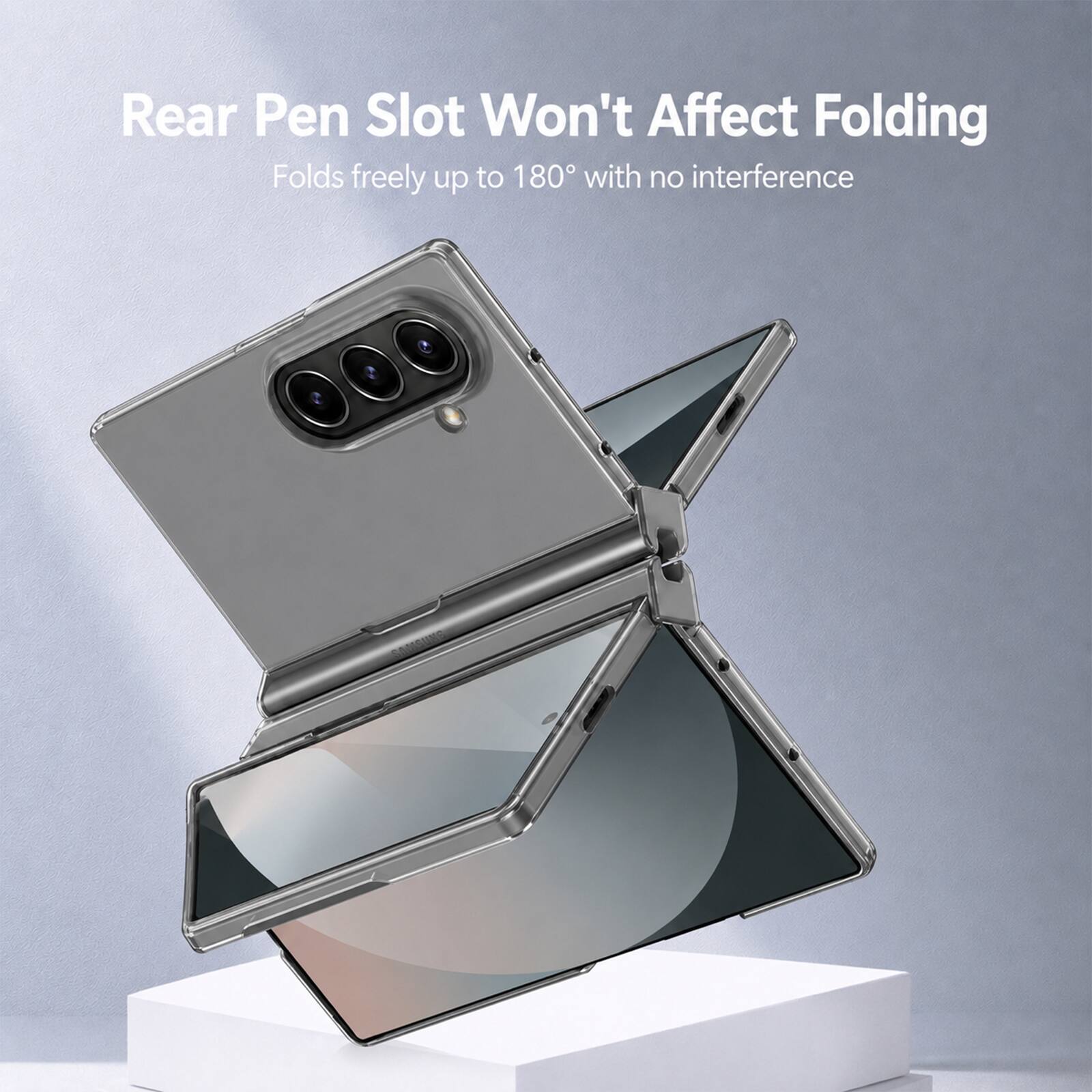 Rear Pen Slot Won't Affect Folding  
Folds freely up to 180° with no interference