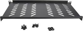 Cables Direct Online - 1U 19" Vented Cantilever Server Rack Shelf - 10" (250mm) Deep Steel Tray, 11 lb Max Capacity - Black