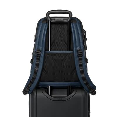 TUMI Alpha Bravo Navigation Backpack Navy Coated Canvas 156502 TUMI Alpha Bravo Navigation Backpack Navy Coated Canvas 156502