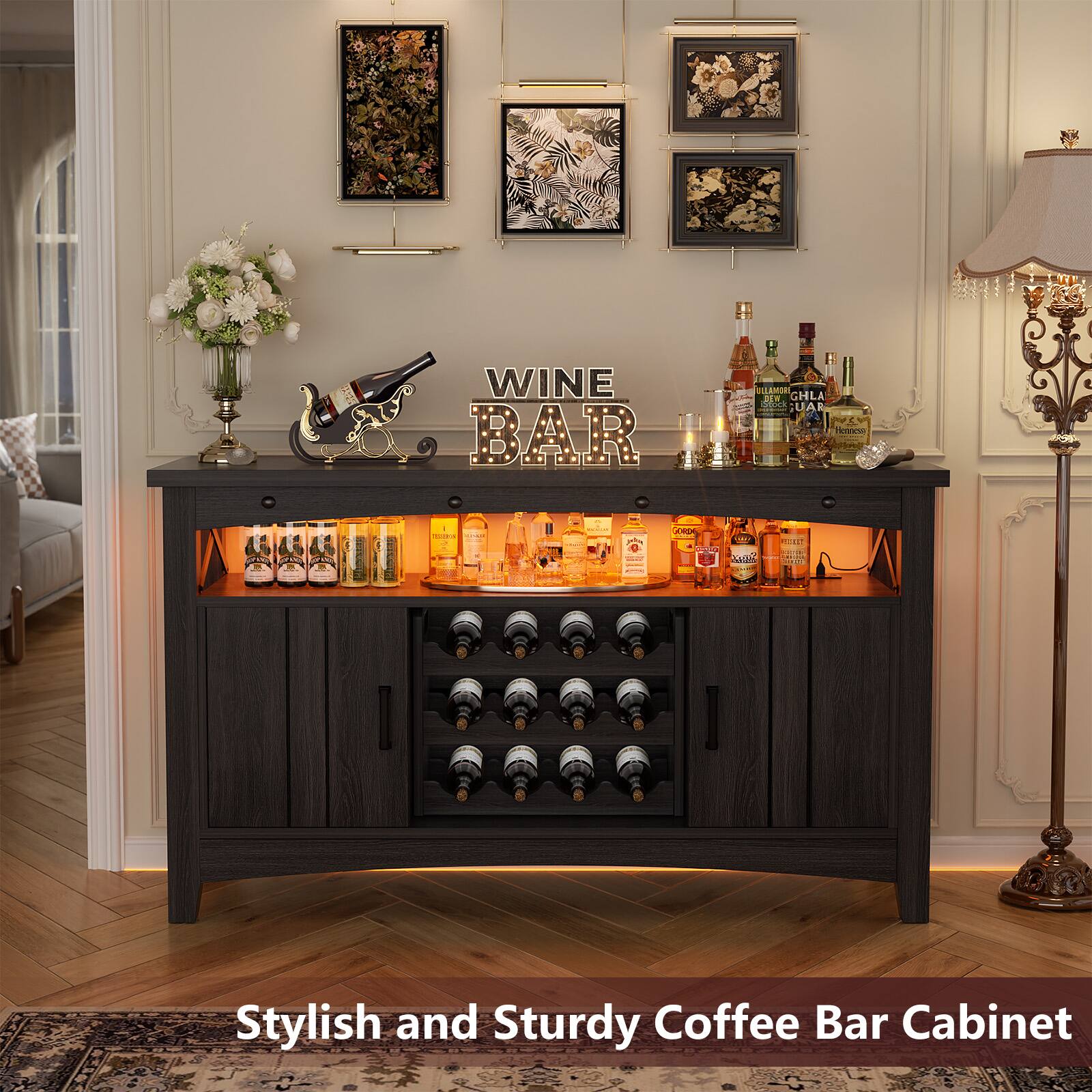 Stylish and Sturdy Coffee Bar Cabinet