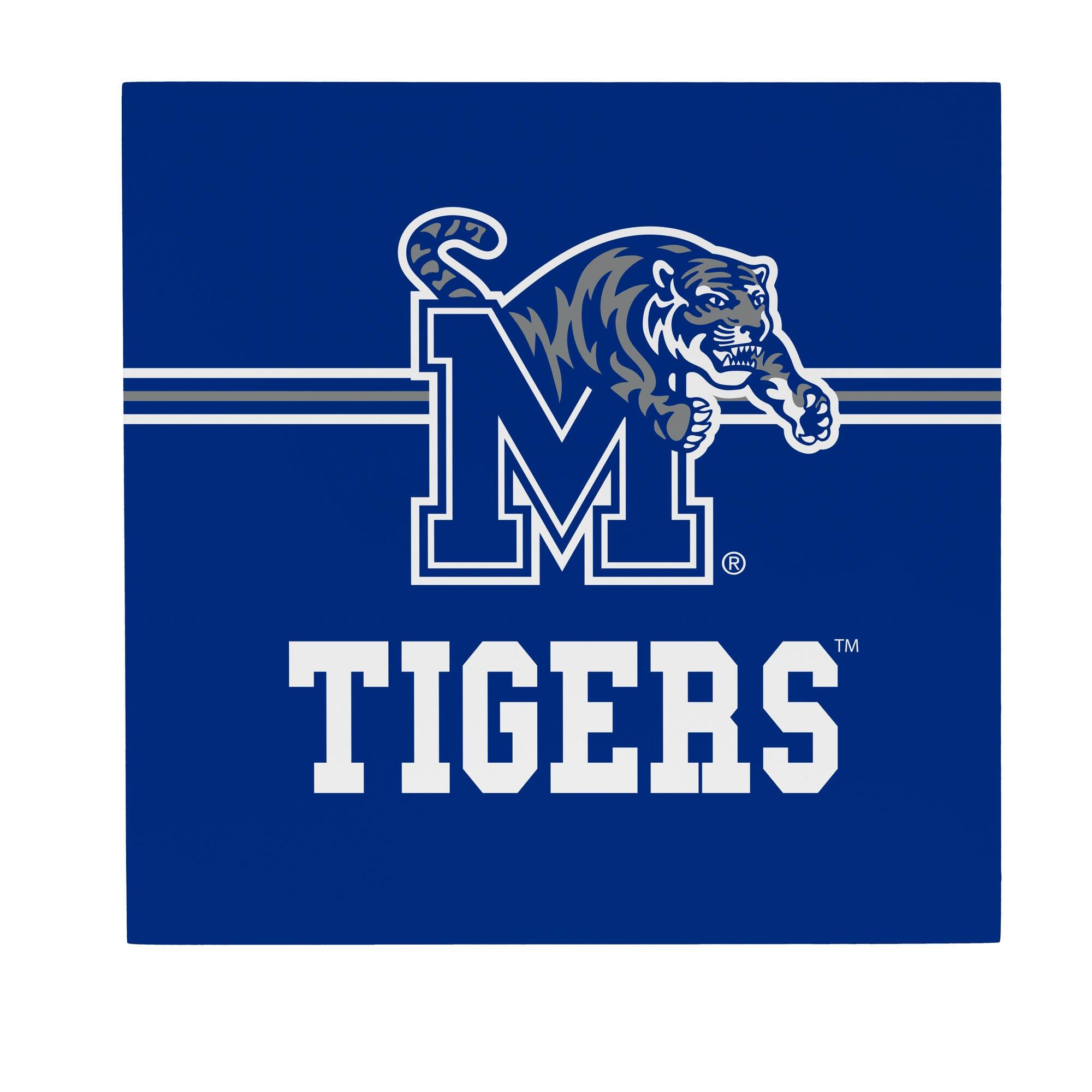 Memphis Tigers 12" x 12" Wood Wall Sign