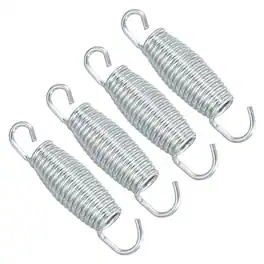 Unique Bargains - Trampoline Springs, Carbon Steel, 3.9in, 4pcs Replacement for Fitness Rebounder - Silver