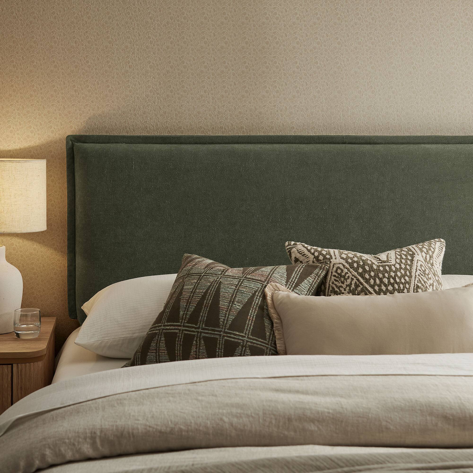 Alt View 1. Modway - Camille Upholstered Linen Blend Headboard by Modway - Sage.