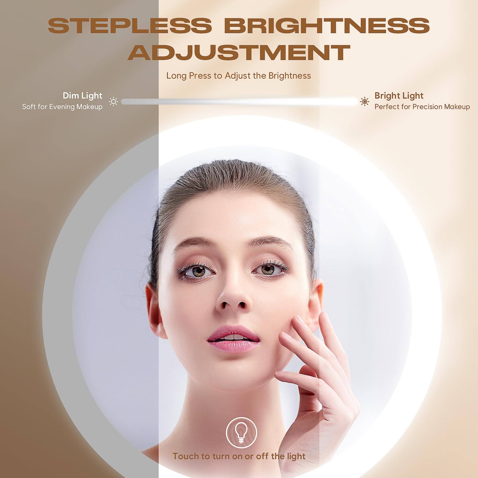 Alt View 1. Cedar Assembly - Mirror Lighted Magnifying Rechargeable Vanity Makeup Multi-Color Double-Sided for Women Men Gift - Antique Bronze.