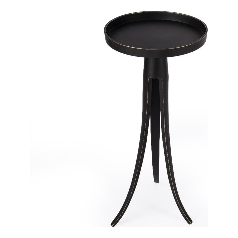 Front. Butler Specialty - Monique Large Pedestal Side Table - Black.