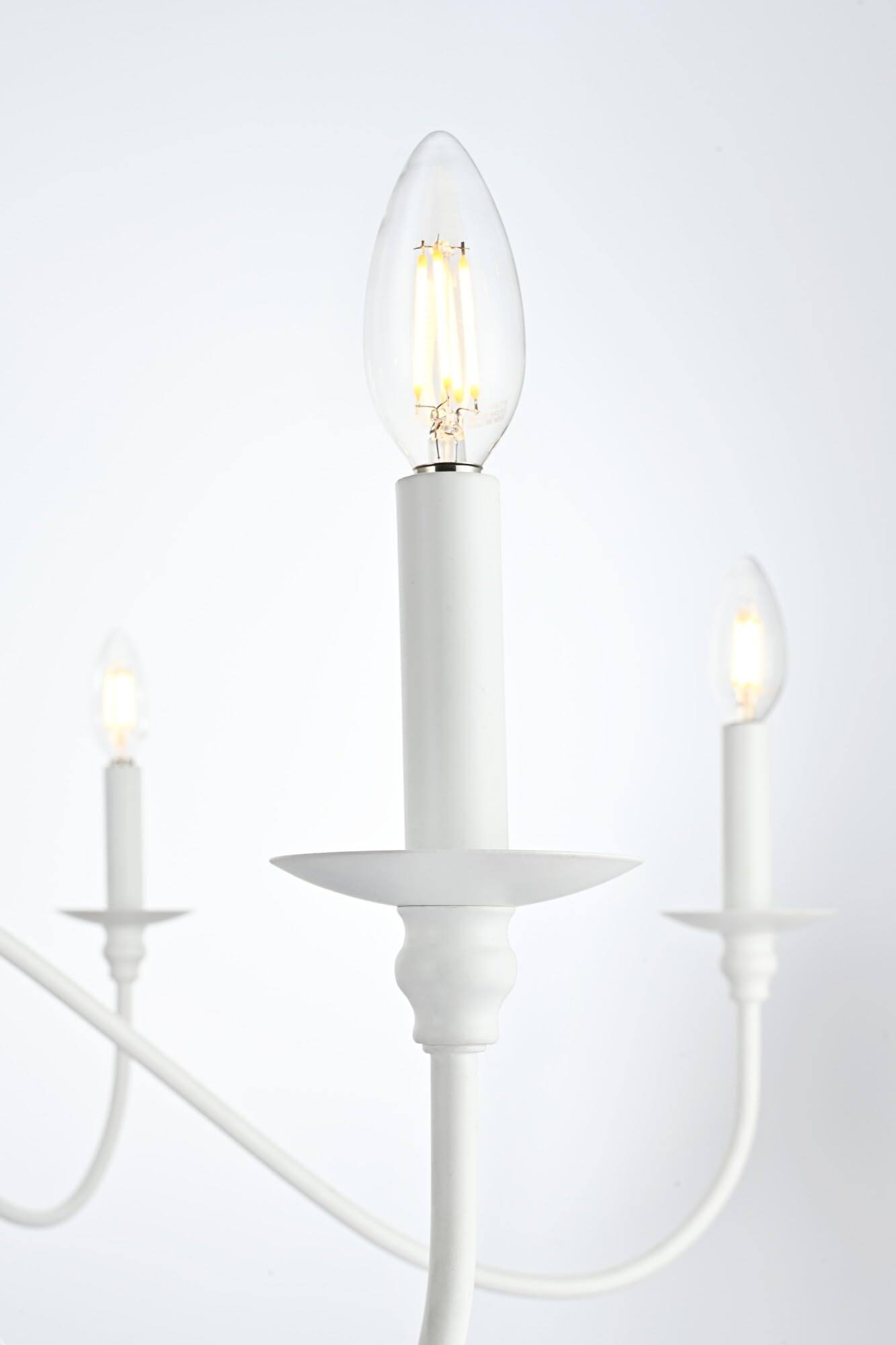 Left. Living District - Rohan 42 inch chandelier in White - White.