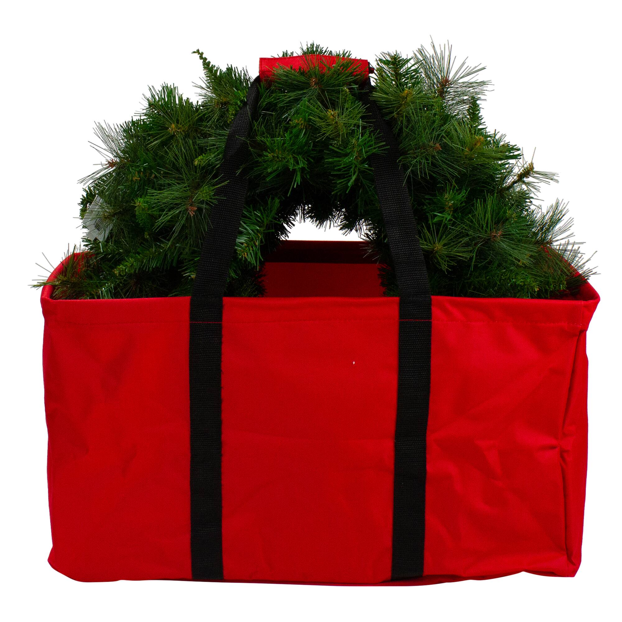 Alt View 2. Dyno - 22" Red Collapsible Multi-Purpose Christmas Storage Bag with Carrying Handles - Red.